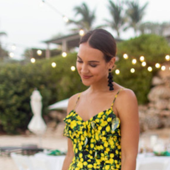 PARKER Silk Blend Lemon Print Ruffle Tank Top - Picture 4 of 9